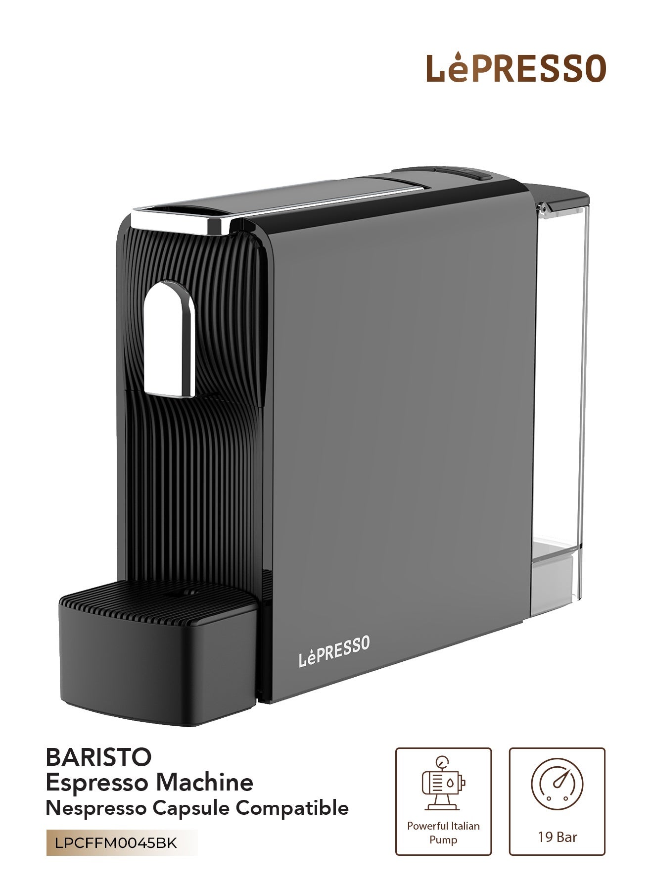 LePresso Baristo Compact Espresso Machine with Nespresso…