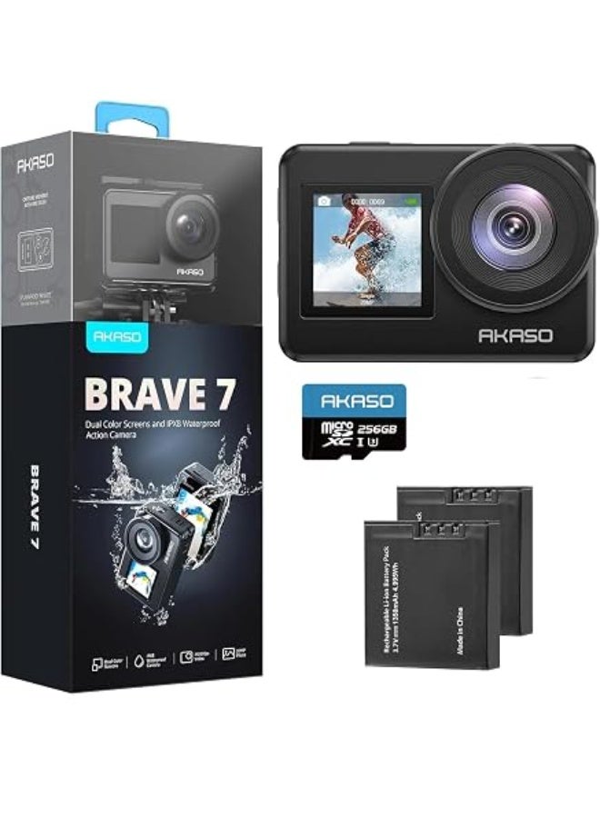 AKASO Brave 7 Action Camera 4K60FPS 20MP with 256GB…
