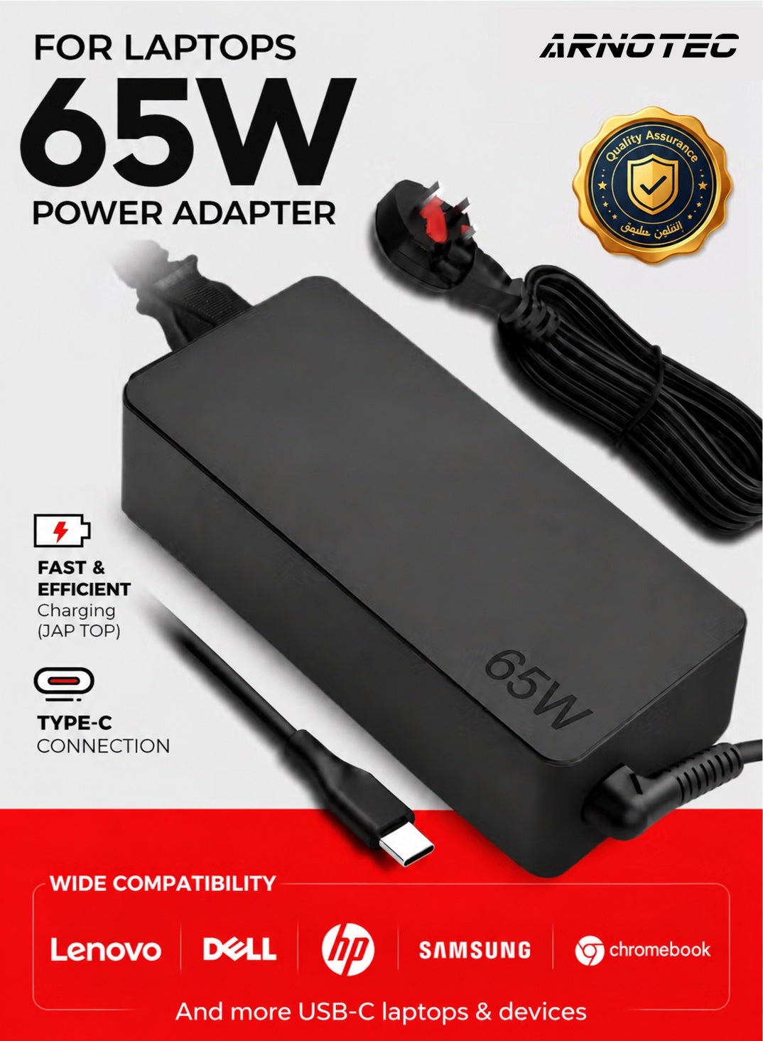 65W USB Type-C Power Adapter for Lenovo,…