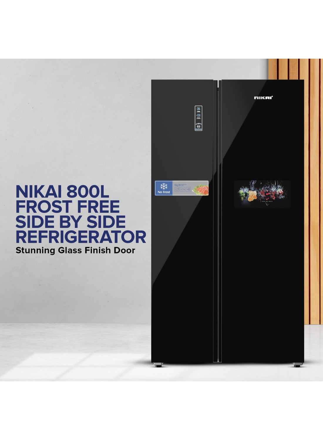 Compare 800L Gross, 502L Net SidebySide Refrigerator with Digital Display, Frost Free, Stainless SteelVCM Finish, R600a Refrigerant, Internal Condenser, Silent Operation, Energy Efficient Tropical Compressor Fridge 567.2 W NRF800SBBG Black at KSA Price