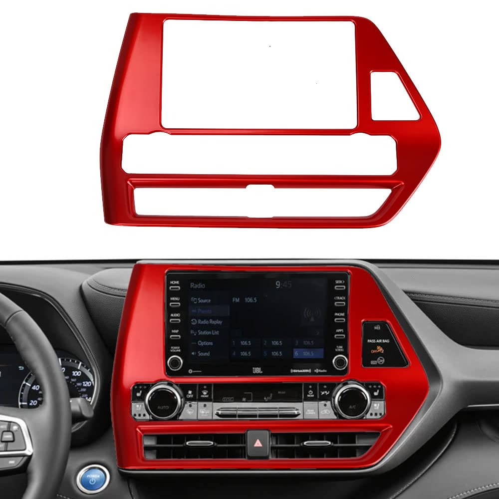 Compare LEXLEY Red Style Navigation Panel Screen Air Conditioning Vents Trim Cover Interior Accessories Center Control Cover For Toyota 20202025 Highlander XLE LE L XSENot Fit Limited Platinum at KSA Price