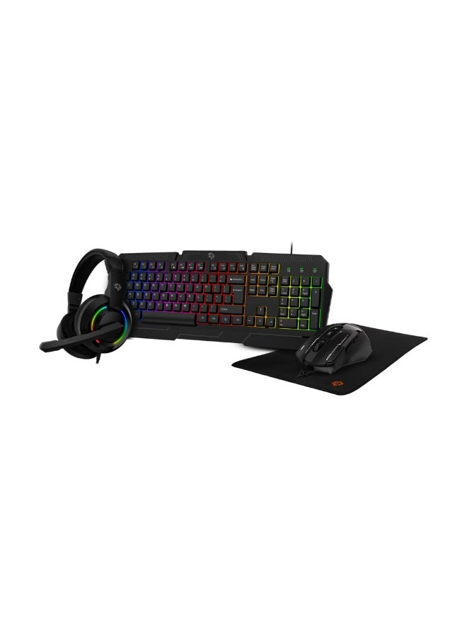 Compare 4 in 1 Gaming Kit with Keyboard, Head phone, Mouse and Mouse Pad, Windows and Linux Compatibility, 13 RGB Light Mode  Black at KSA Price