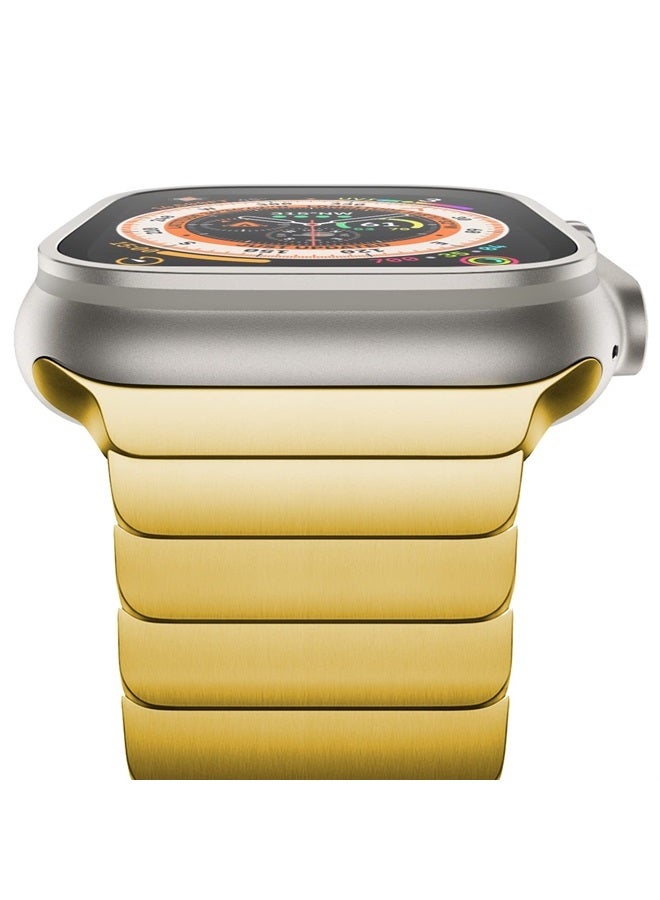 Compare Metal Band Compatible with Apple Watch Band Series 8 Series 7 45mm 44mm 42mm Ultra 49mm, iWatch Ultra SE Series8 7 6 5 4 3 2 1 Stainless Steel Link Bands, Gold at KSA Price