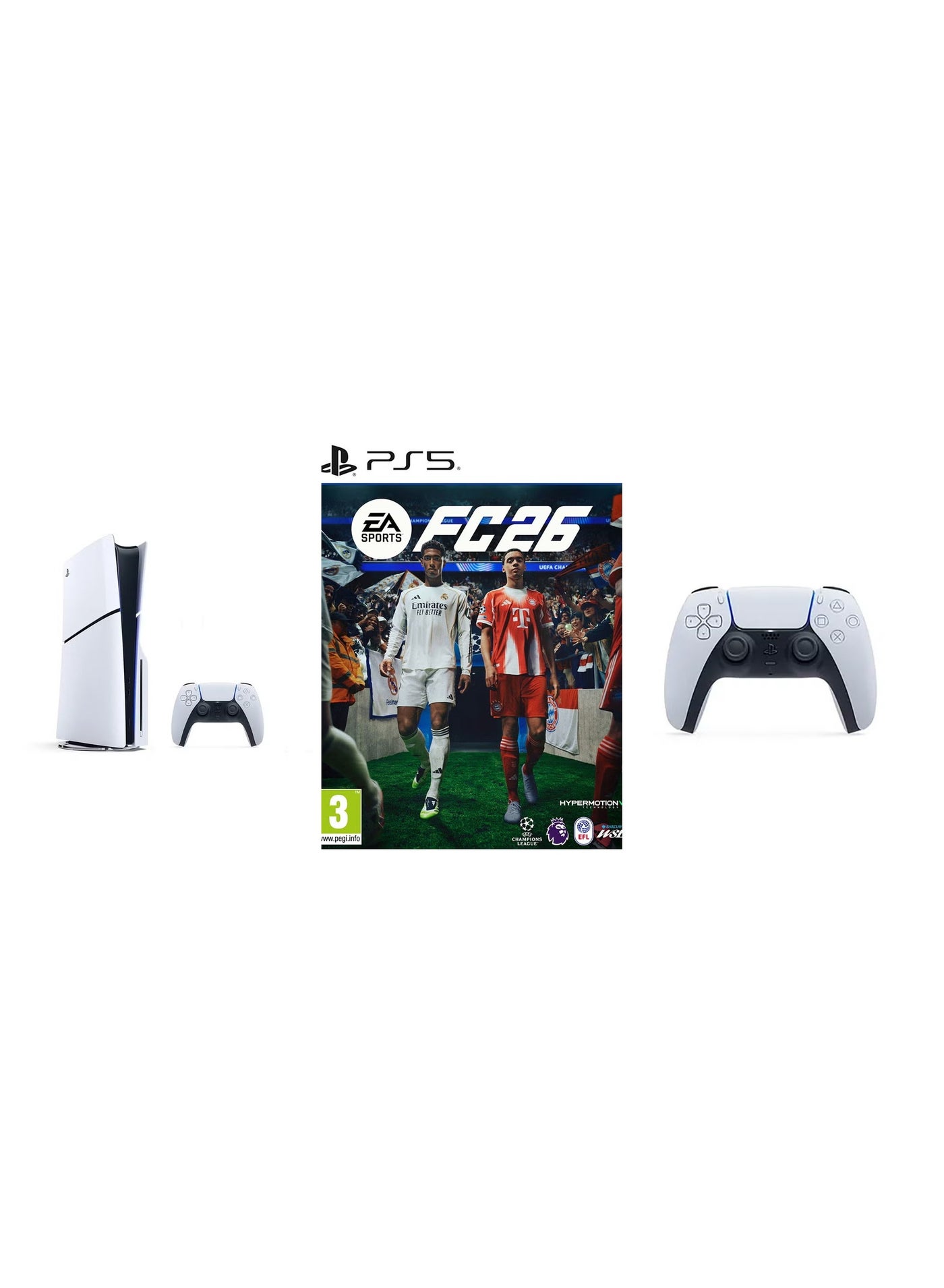Compare PlayStation 5 Disc Slim Console With Extra White Controller And FC 26  International Version at KSA Price
