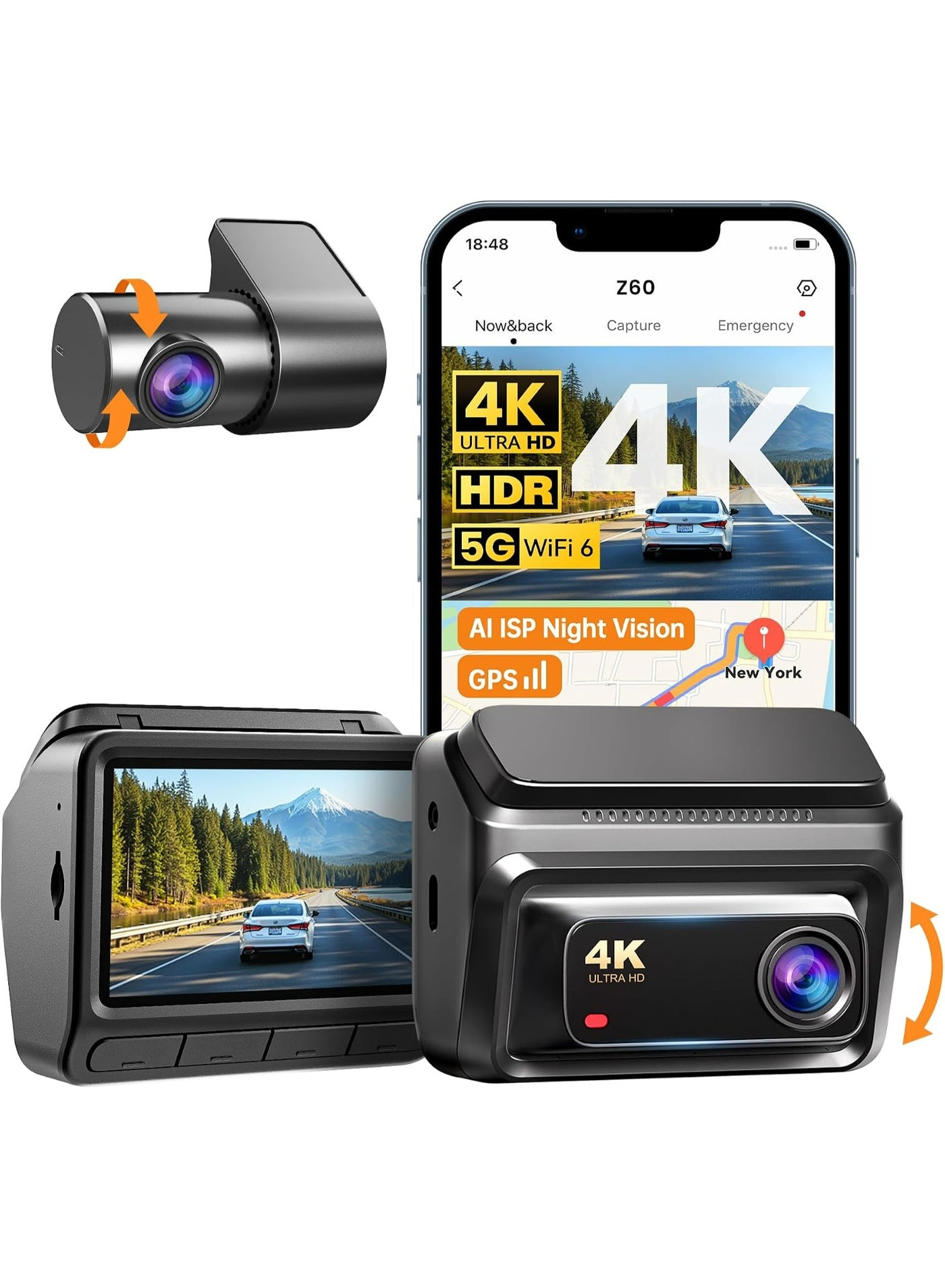 DDPAI Z60 2026 4K+1080P Dash Cam for Cars…