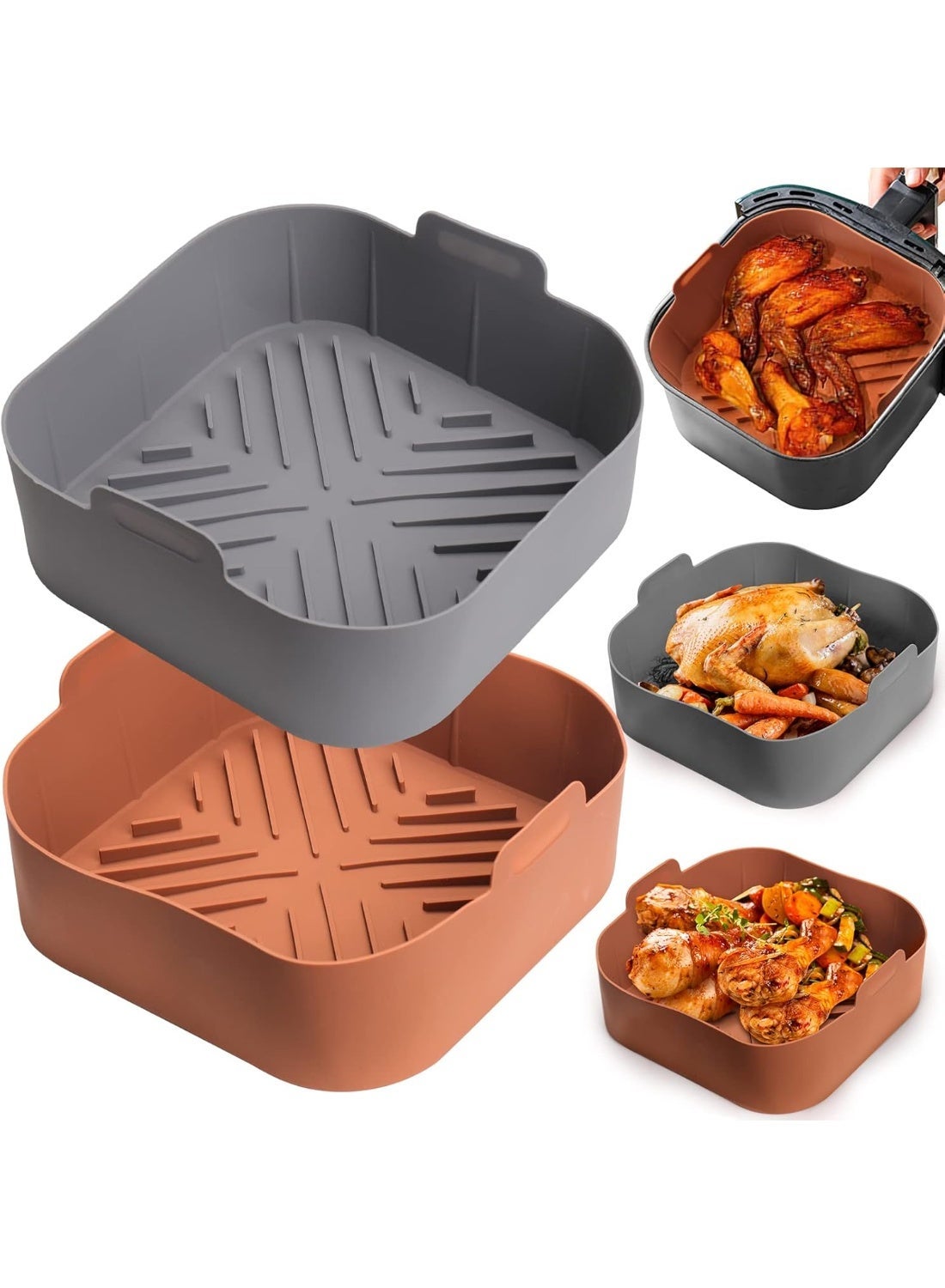 Silicone air fryer basket liners square - 2pcs…
