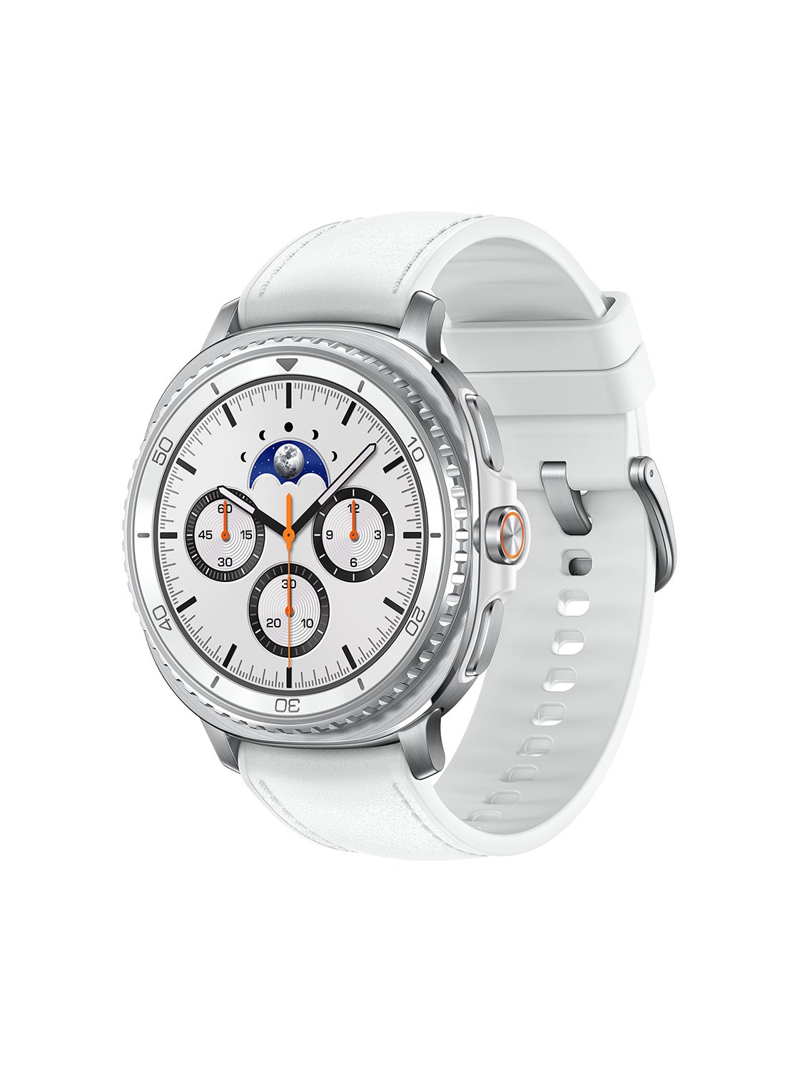 Compare Samsung Galaxy Watch 8 Classic 46mm International Version Bluetooth Smartwatch, Cushion Design, Rotating Bezel, Quick Button, 3nm Processor, Sleep Coaching, Running Coach  white at KSA Price