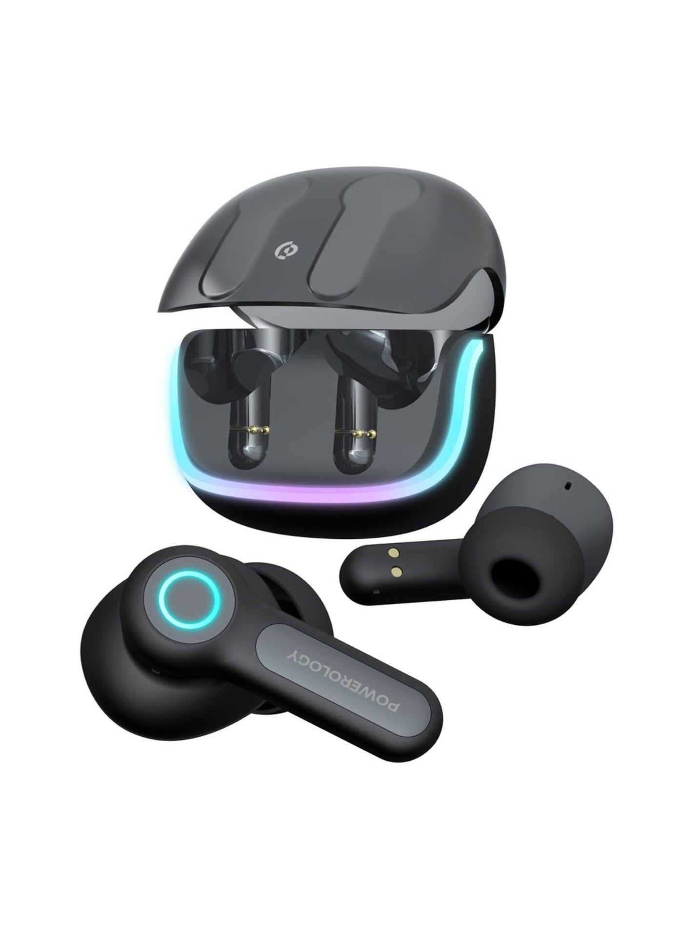 Compare Quad Mic ENC True Wireless Earbuds, 6h Playtime, Bluetooth 5.3, TypeC Charging, 10m Transmission Distance, RGB Lights  Black at KSA Price