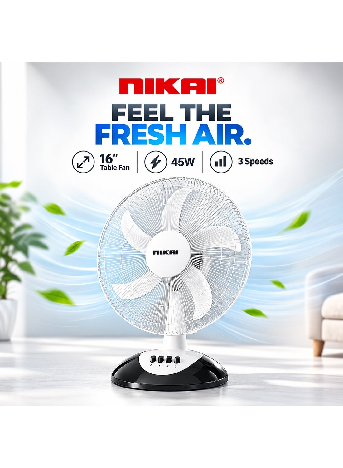 Compare 16” Desk Fan With T Class Copper Motor, 5 AS Knife Blades, 90 Degree Gill oscillations, 3 Speed Control, EnergyEfficient, Ideal For Office, And Home NTF1638T1 Grey at KSA Price