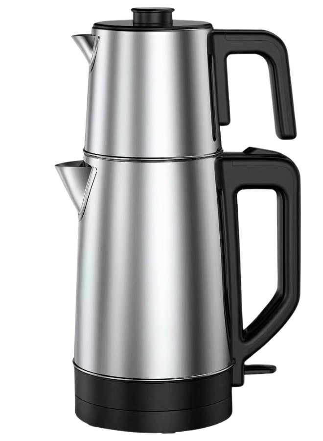 Compare Stainless Steel Electric Tea Kettle & Turkish Teapot Set – 1800W, 1.8L Kettle + 1L Teapot, KeepWarm Function, Safety System Elegant Design for Home & Office at KSA Price