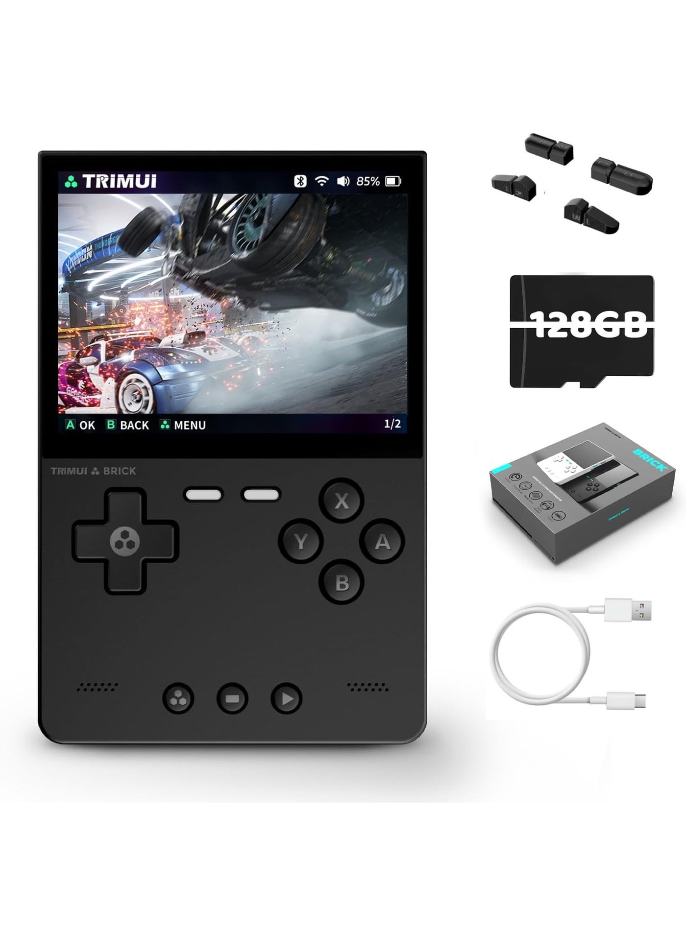 Compare Brick Retro Handheld Game Console, Mini Video Gaming Console, 3.2 Retro Gaming Console with IPS Screen 128G TF Card 14000+ Classic Games 30+ Emulators 3000mAh Battery Linux SystemBlack at KSA Price