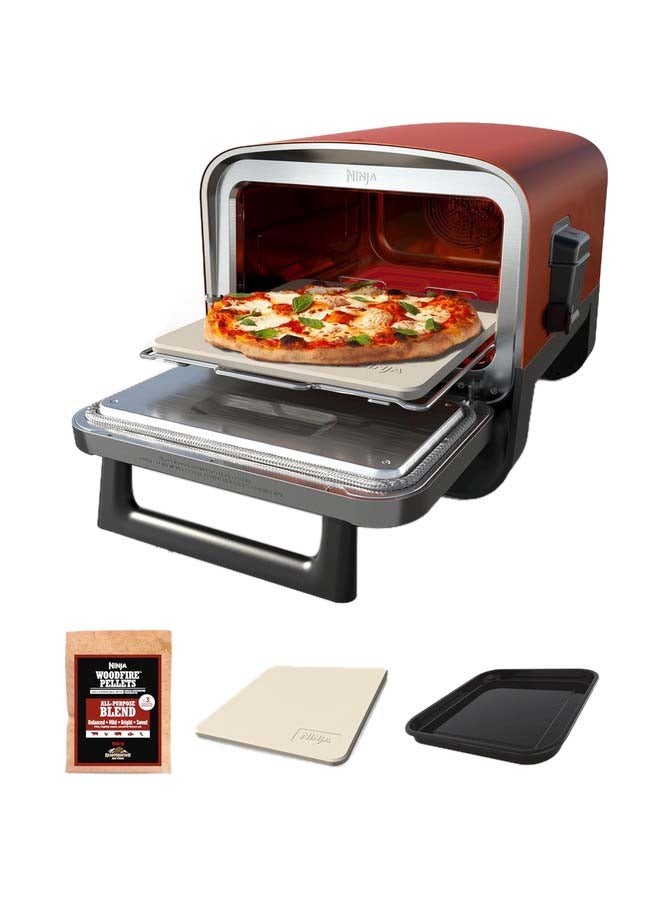 Compare Woodfire Electric Outdoor Oven, 8in1 Pizza Oven, HighHeat Roaster & BBQ Smoker with Roast Rack, ProHeat Tray, Pizza Stone, Wood Pellets & Scoop, Electric, 6 Pizza Settings 6 kg 2400 W OO101ME Silver at KSA Price