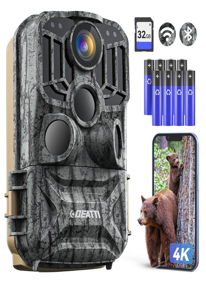 DEATTI Trail Camera 48MP 4K Game Camera with 8…