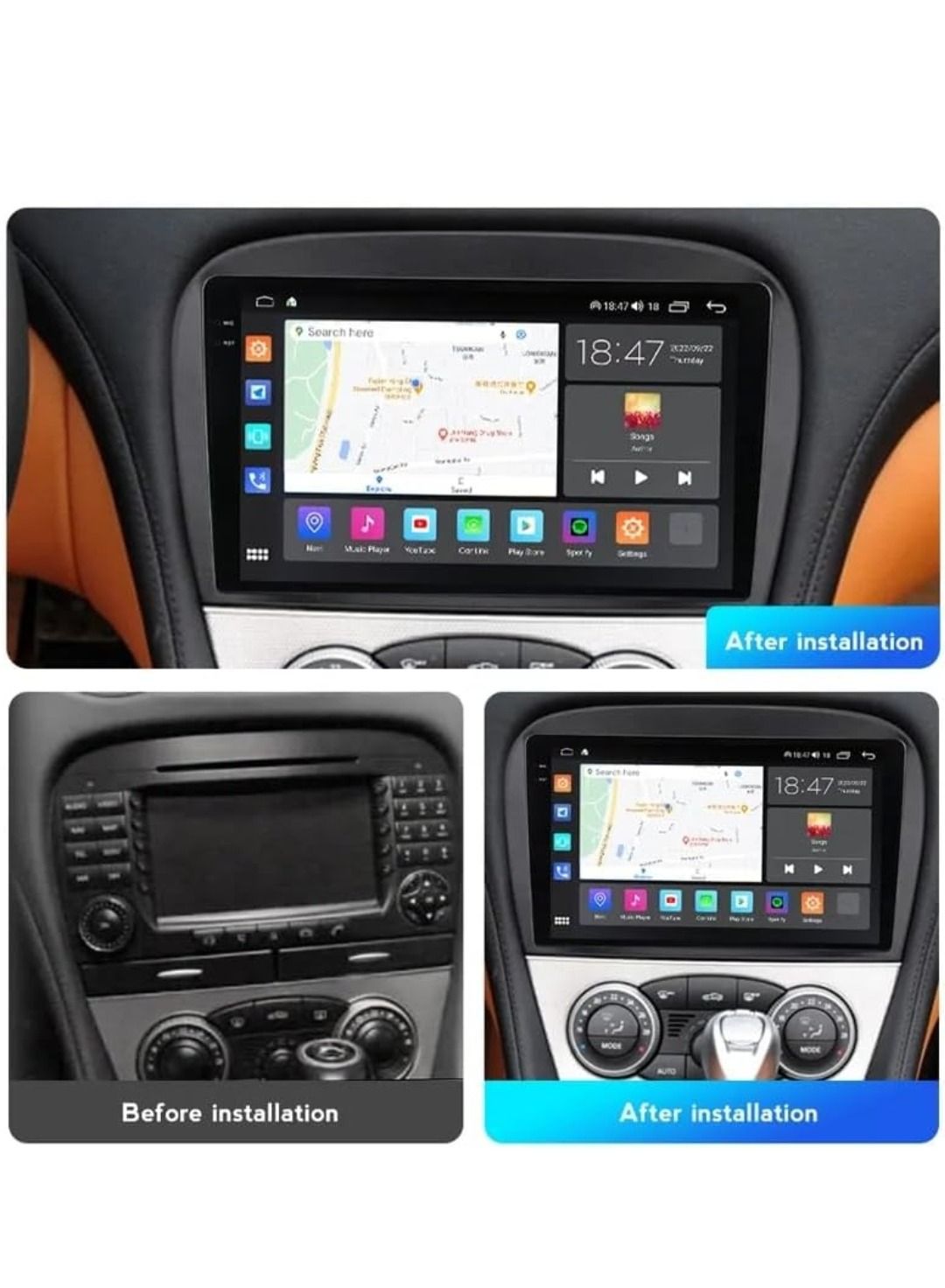 Compare Android Screen For Mercedes SL R230 SL350 SL500 SL55 SL600 SL65 20012007 4GB RAM Support Apple Carplay Android Auto Wireless SIM Card Support Fast Interface AHD Camera Included DSP USB Bluetooth at KSA Price