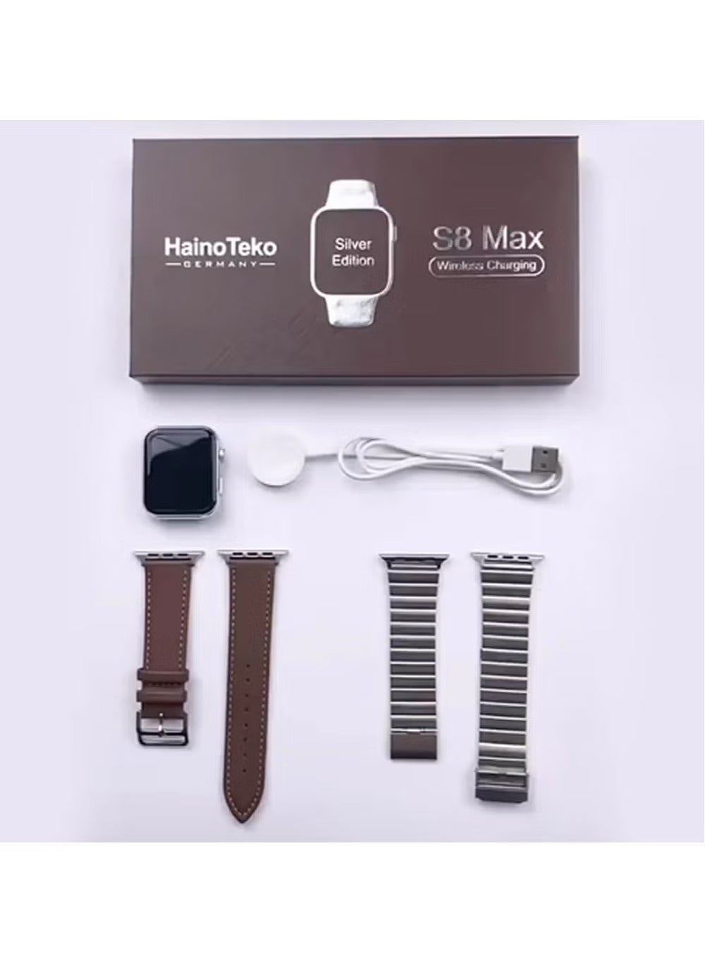 Compare Smart Watch S8 Max | 2 Straps, Wireless Charger, Fitness Tracker, Heart Rate Monitor, Sleep Tracking, Bluetooth Call, IP68 Waterproof, Stylish Design for Men & Women at KSA Price