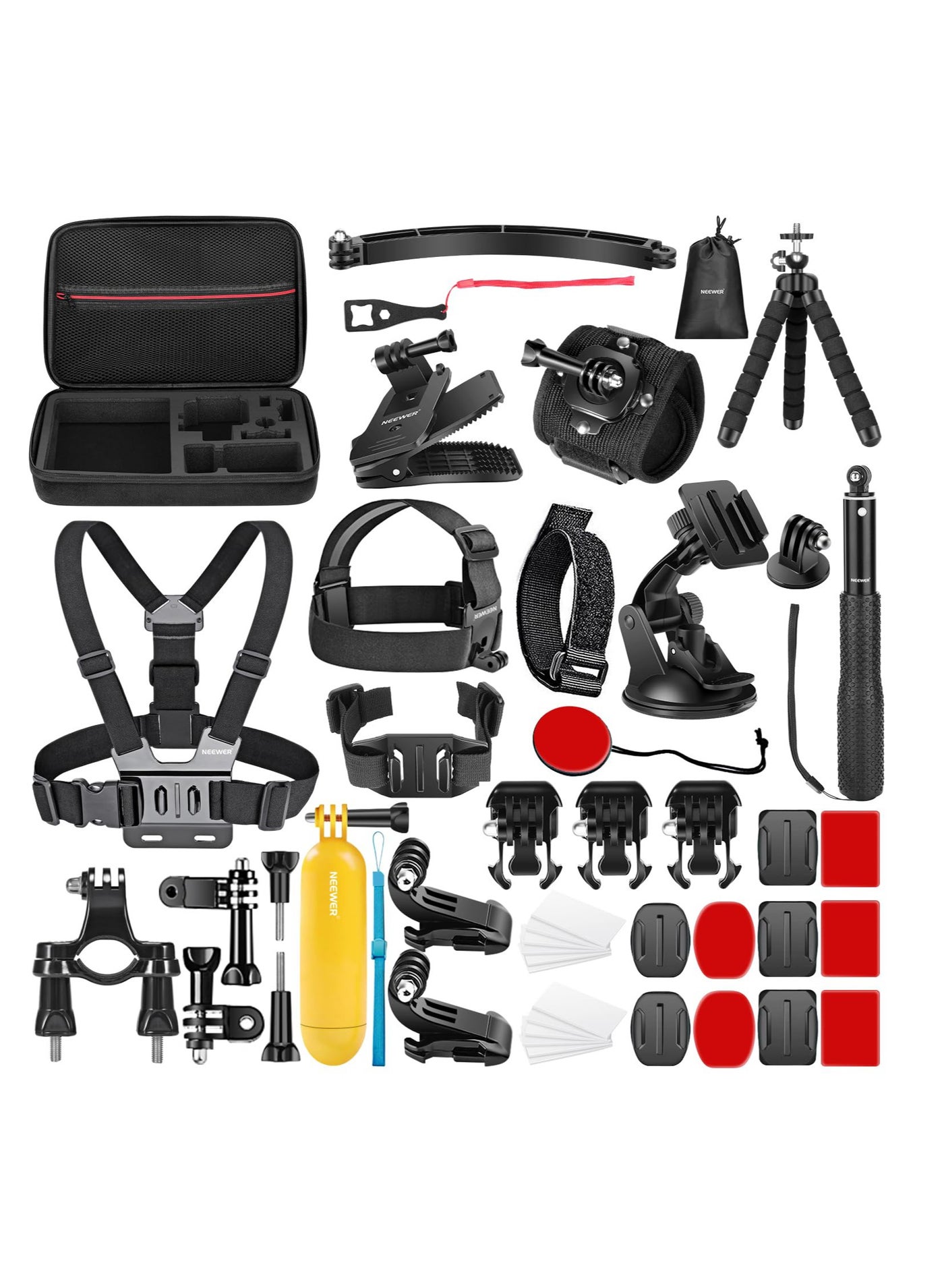 Compare 50 In 1 Action 5 Camera Accessory Kit Compatible with GoPro Hero 13 12 11 DJI OSMO 4 3 2 Insta360 X4 X3 SJCAM AKASO VicTsing APEMAN Campark Sony Sports DV with GP10 Action Camera Pole Mount at KSA Price
