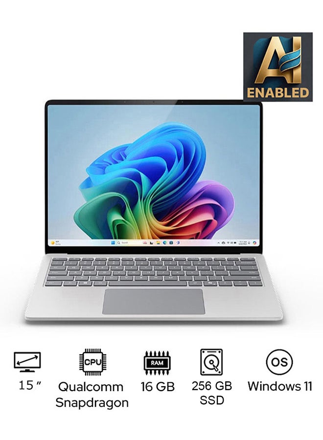 Compare Surface Laptop 7 Copilot+ PC Laptop With 15Inch Display, Qualcomm Snapdragon X Elite Processor16GB RAM256GB SSDQualcomm Adreno GraphicsWindows 11 EnglishArabic PLATINUM at KSA Price
