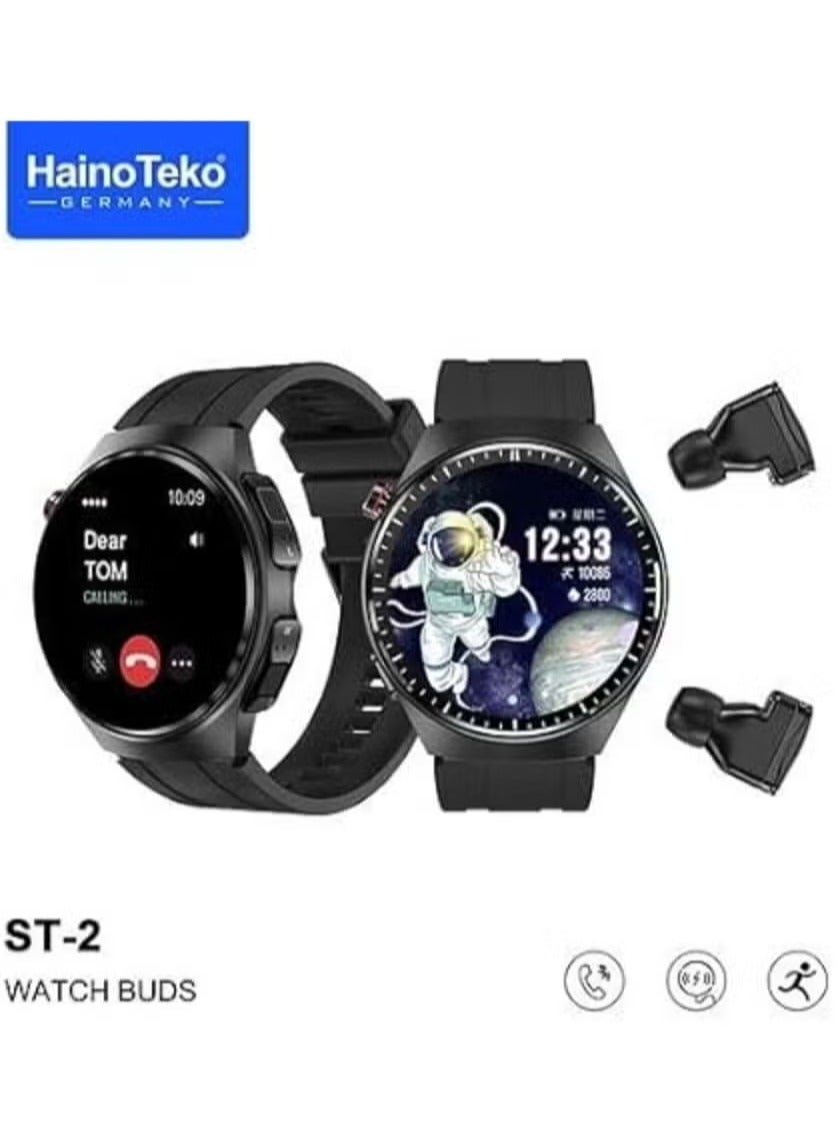 Compare ST2 Smart Watch 19mm Black | Stylish, Sleek Design, Fitness Tracker, Heart Rate Monitor, Sleep Tracker, Bluetooth Call, IP68 Waterproof, Compatible with iPhone & Android at KSA Price