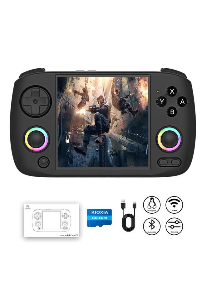 Compare RG CubeXX Retro Handheld Game Console with 3.95inch IPS Screen RGB Lighting 64G TF Card Linux System and 3800mAh Battery Supports 5G WiFi Bluetooth 4.2 HDMI Black at KSA Price