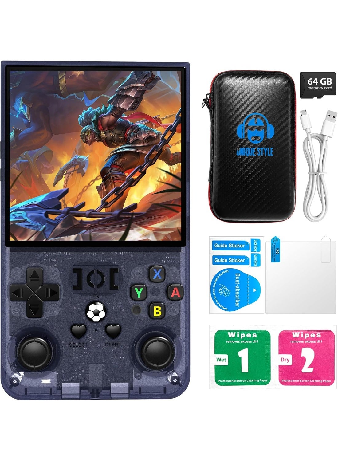 Compare R36 Max Game Console 4 Inch Full IPS Screen Portable Retro Handheld Game Console Builtin 18000+ Games With Open Source Linux System & 64GB Memory Card Video Games Console Support 30+ Simulator Platform 4000mAh Battery |WHITE at KSA Price