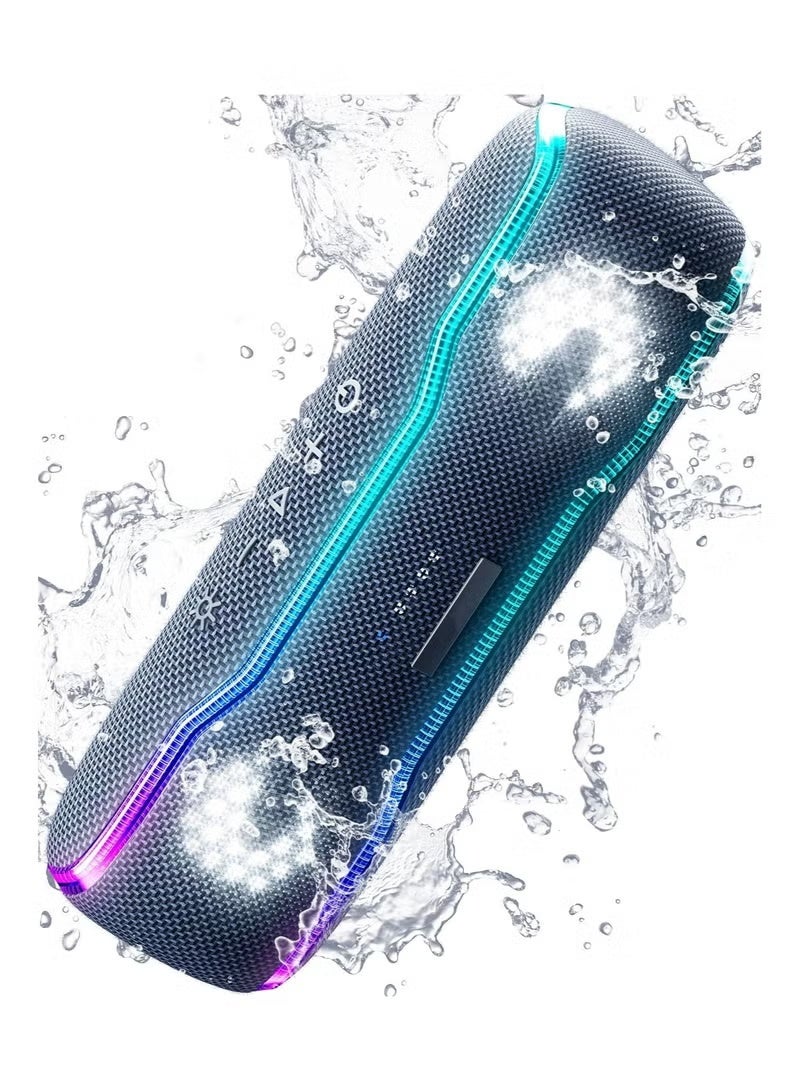 Portable Bluetooth Speaker with Flashing Lights -…
