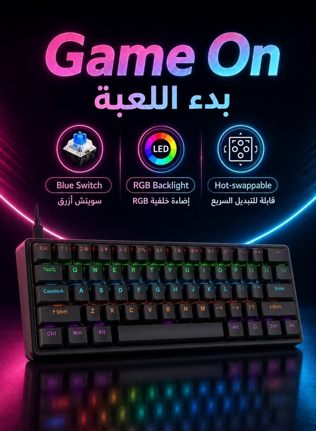 Keyboard mechanical keyboard blue switch RGB keyboard…