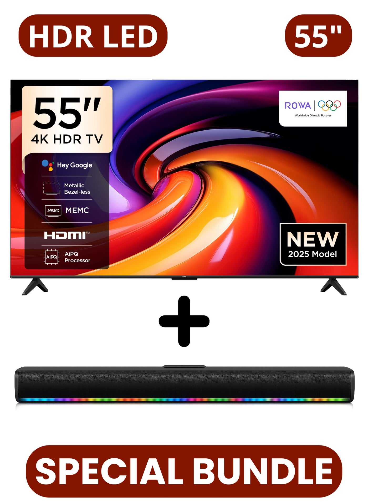 ROWA 55 Inch R55 4K UHD Smart LED TV,…