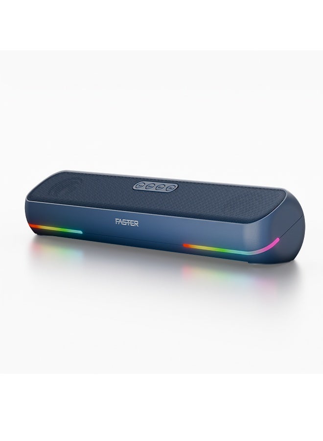 Compare Z16 Portable RGB Bluetooth Soundbar Speaker  16W RMS Loud Stereo Sound, Bluetooth 5.3, 4400mAh Battery for 7+ Hour Playtime  Wireless Computer Speaker for PC, Laptop, TV & Mobile  Mini Home Theater with USB Drive, Micro SD Card, AUX & FM Radio Support Navy Blue at KSA Price
