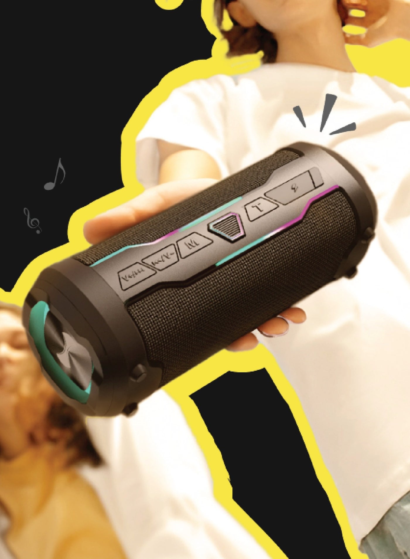 Compare Hezire HSound Neon Wireless Bluetooth Speaker with LED Lights and FM Radio at KSA Price