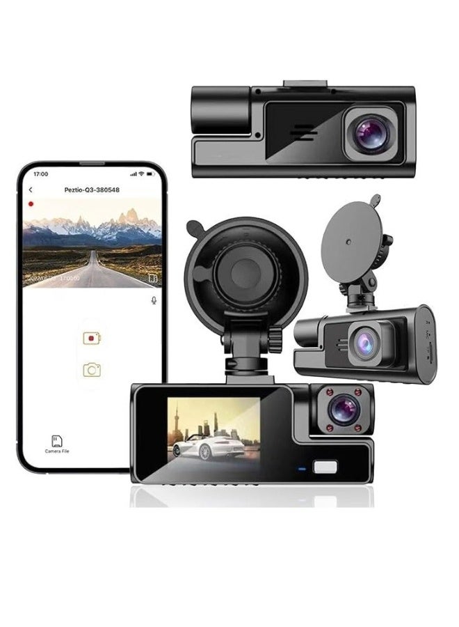 Compare Dash Cam Car Camera Suction Cup Type Dash Cam Front and Inside 1080P FHD Dash Camera with 140 Degrees Wide 24 Hours Parking Monitor Loop Recording Motion Detection Easy to Install at KSA Price