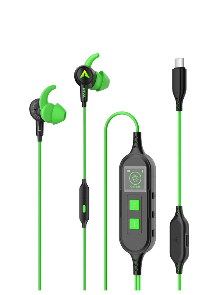 Compare PIVA S6PROAG Gaming Headset TypeC RGB Lighting Wired 2in1 with PD27W Charging Port with the ability to charge your phone while playing without losing power or having to disconnect the headset. Equipped with a builtin sound card, 3D surround sound to accurately simulate reality while playing. Green color. at KSA Price