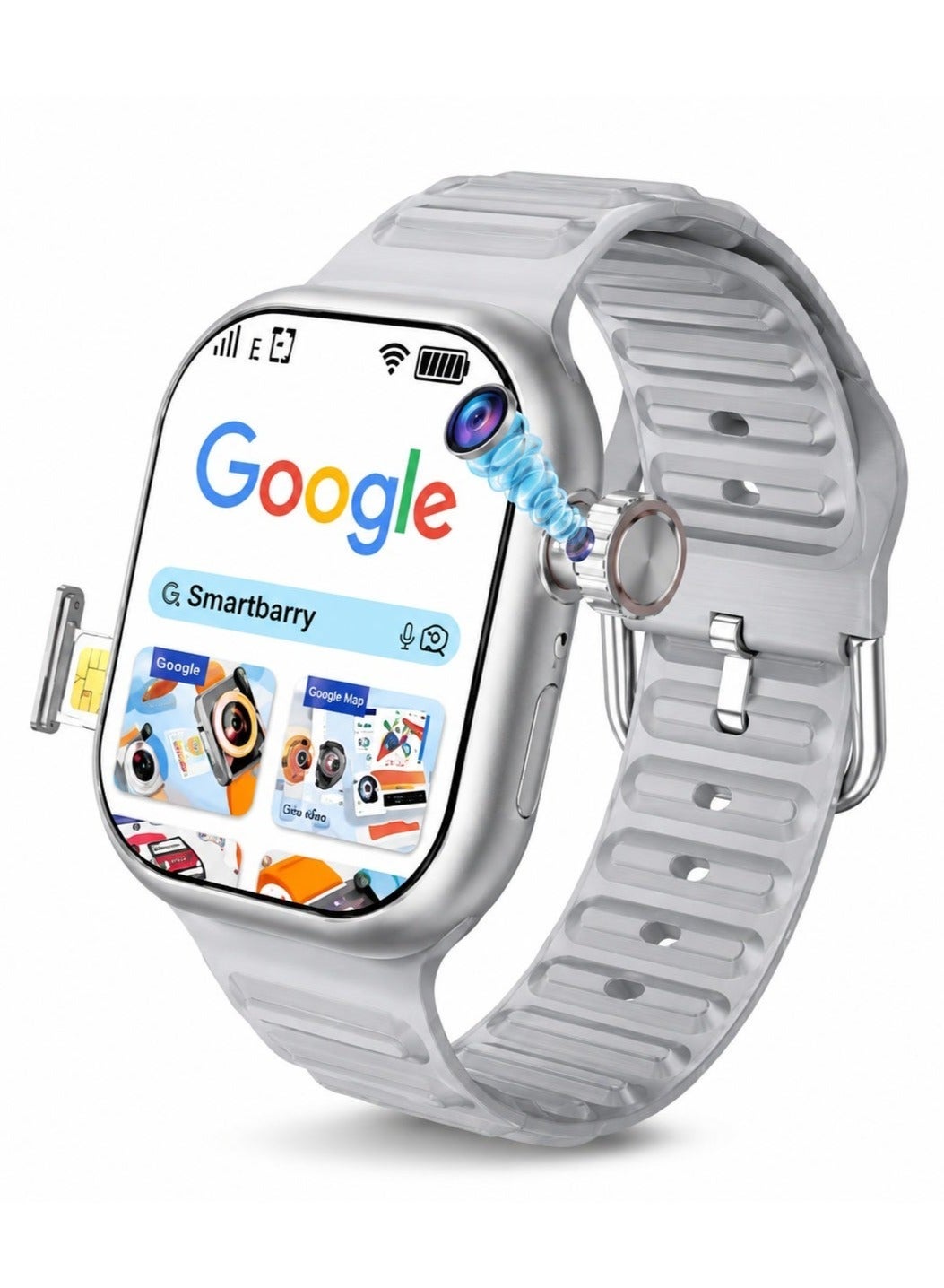 Compare C95 5G Smart Watch 2.2 Inch HD Full Touch Display 360° Rotating Camera SIM Card Support GPS Tracking 2 Interchangeable Straps Digital Smartwatch for Men Women at KSA Price
