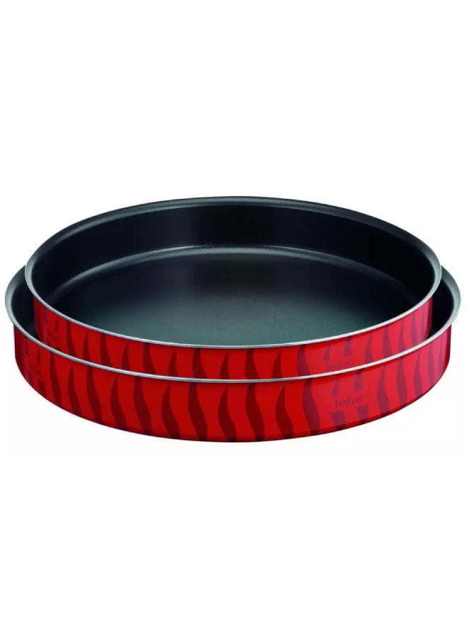 Compare Tefal, Round Oven Tray Set Red at KSA Price
