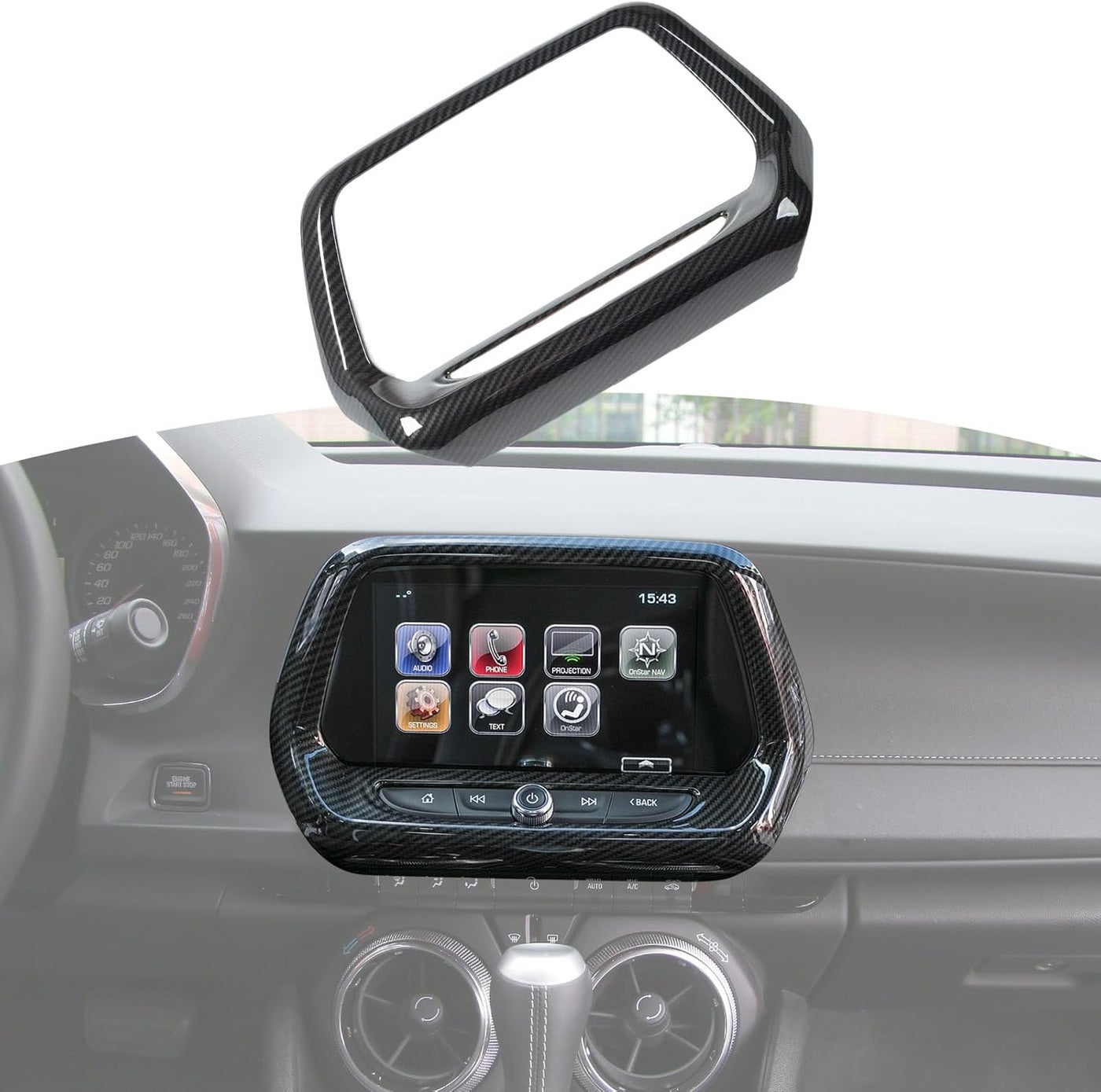 Compare RTTCZ Interior Accessories for Chevrolet Camaro Accessories Touch Screen Car Display Navigation Screen Trim Cover at KSA Price