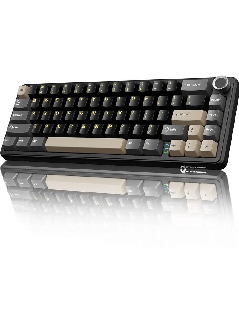Compare X66 Wireless Mechanical Gaming Keyboard with Knob,Tri Mode USBCBT5.02.4G Gasket Mounted 60% RGB Gaming Keyboard, Side Printed PBT Keycap,Hot Swappable Strawberry Switch at KSA Price