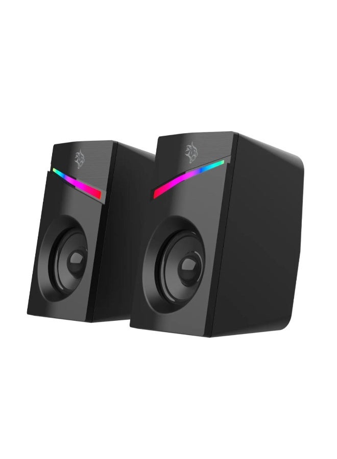 Compare Porodo Gaming Stereo Speakers with Volume Knob, RGB Rainbow Lights & 6W Output at KSA Price