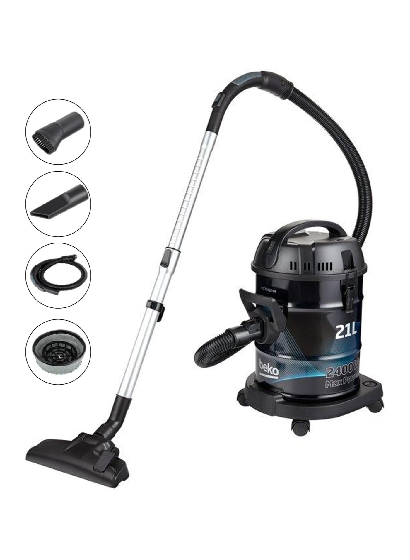 Compare Drum Vacuum Cleaner 21L Dust Capacity 21 L 2400 W VCC70322 Multicolour at KSA Price
