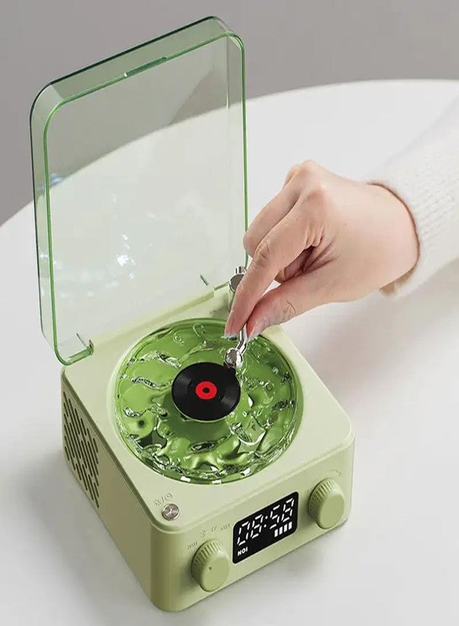 Compare Dpofirs 2024 Aqua Speaker, Turntable, Wave Turntable, Stylish Bluetooth Speaker with Night Light and Time Display, 3 in 1 Multifunctional Small Stereo Speaker Green at KSA Price