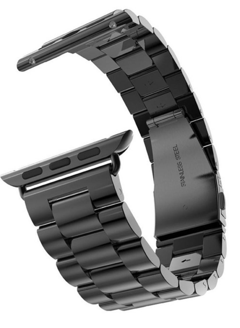 Stainless Steel Watch Band Chain Strap – Black, Compatible…