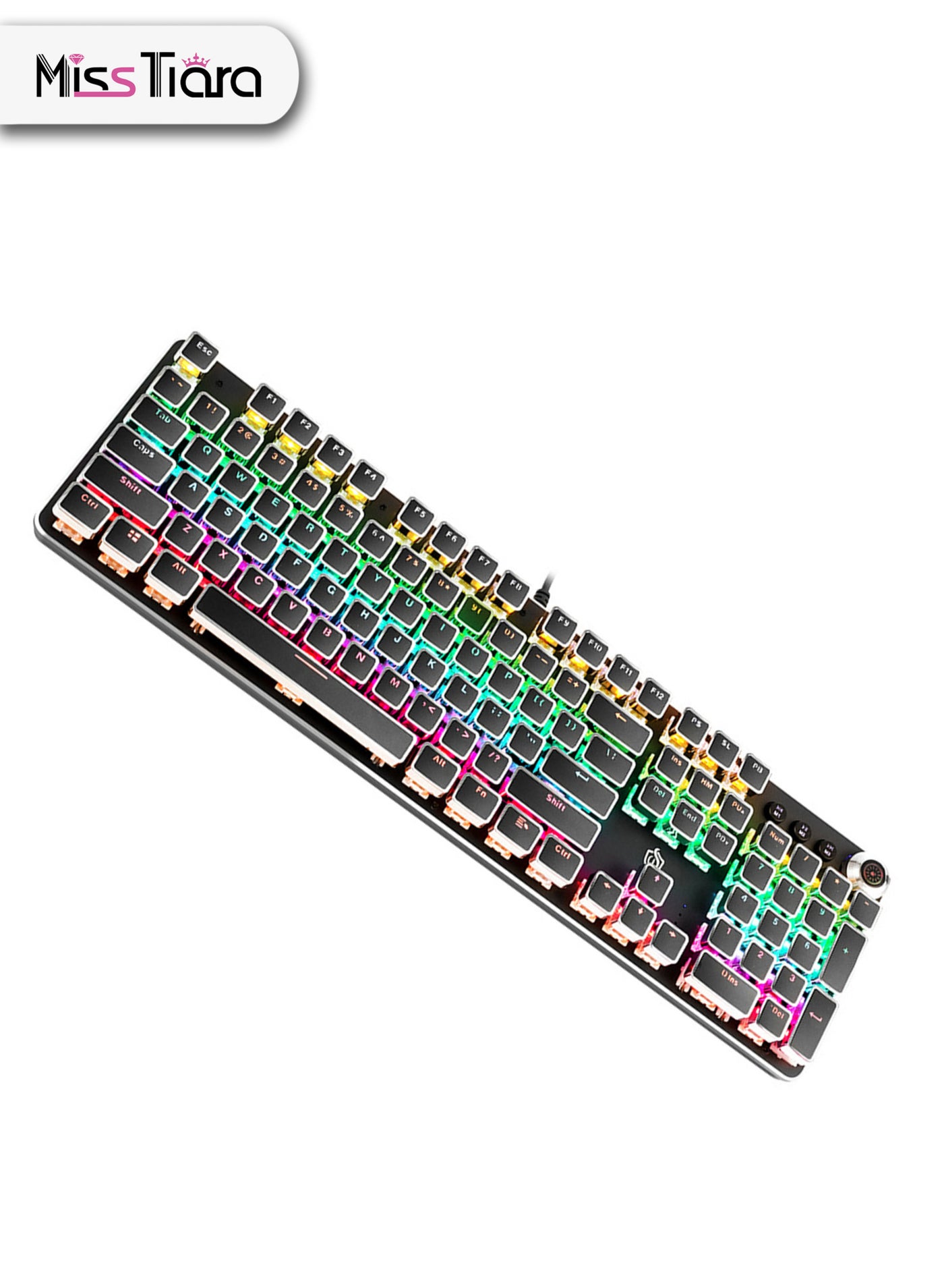 K820 Multimedia Mechanical Keyboard Retro Punk Button…