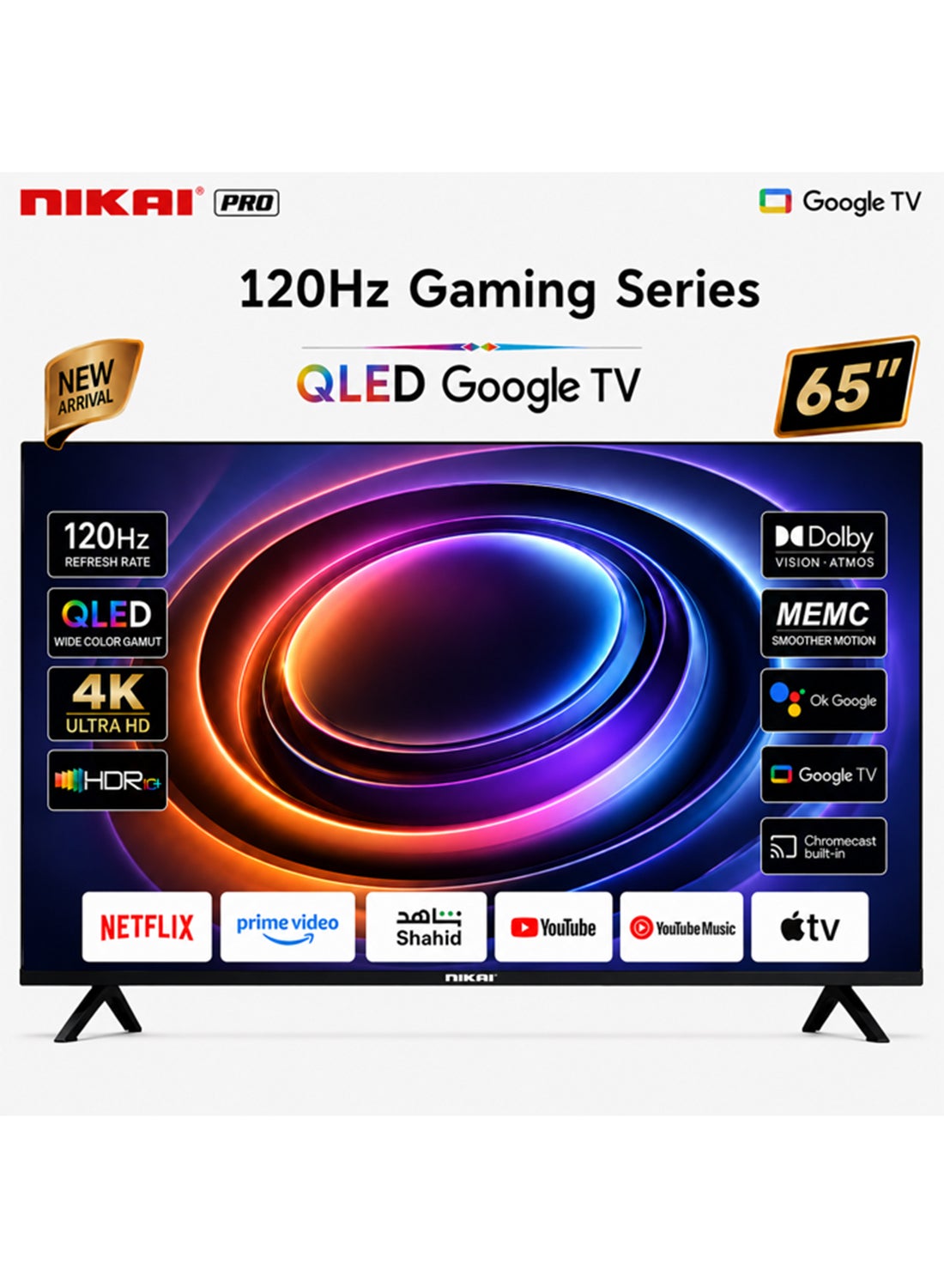 NIKAI 65 Inch 4K QLED Google TV | 120Hz…
