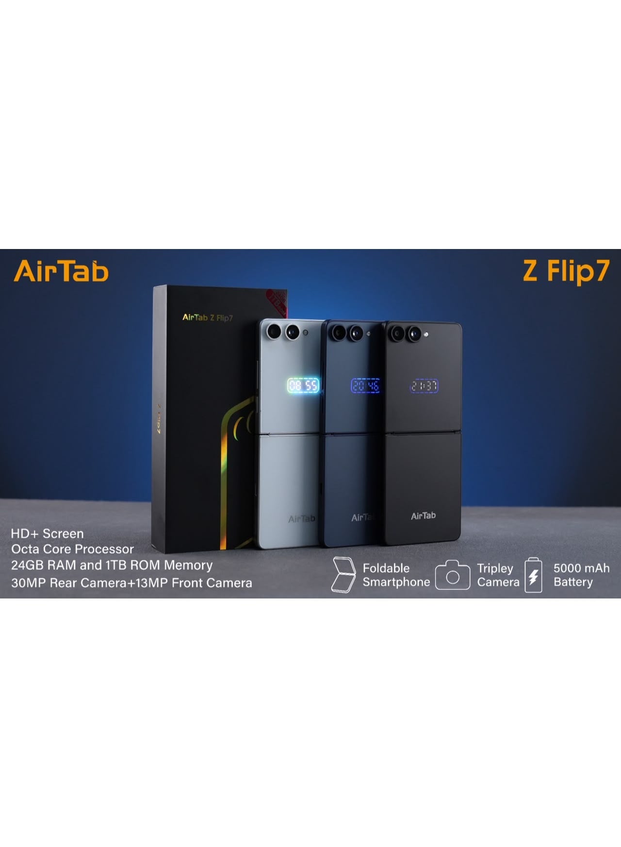 Compare Z FLIP 7 Foldable Phone  Octacore Processor, Android, 5000mAh Battery, Triple Camera, Slim  black at KSA Price