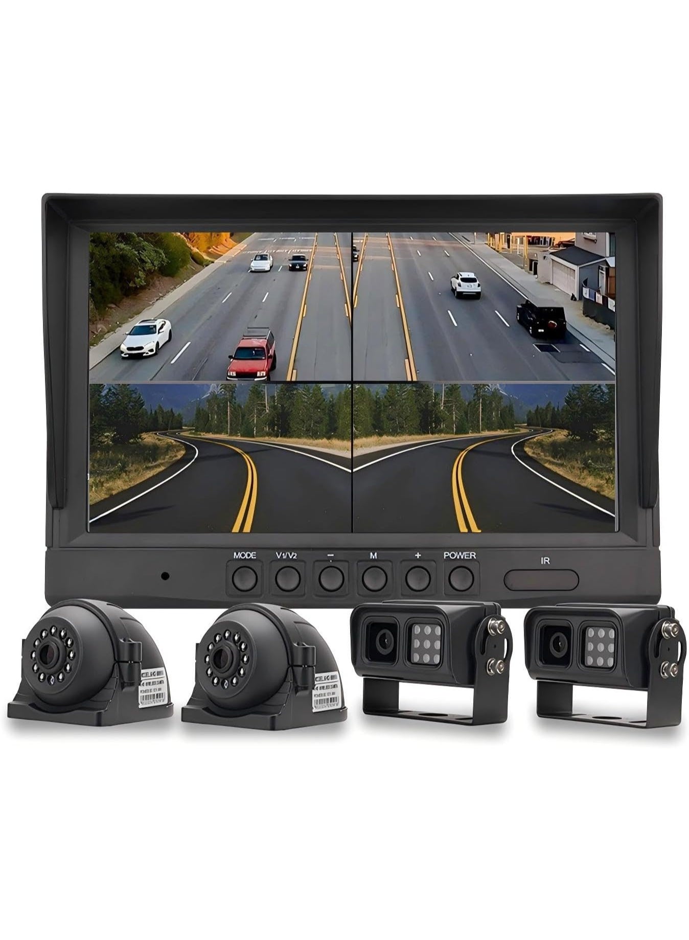 Car Backup Cameras System with 10 inch Quad…