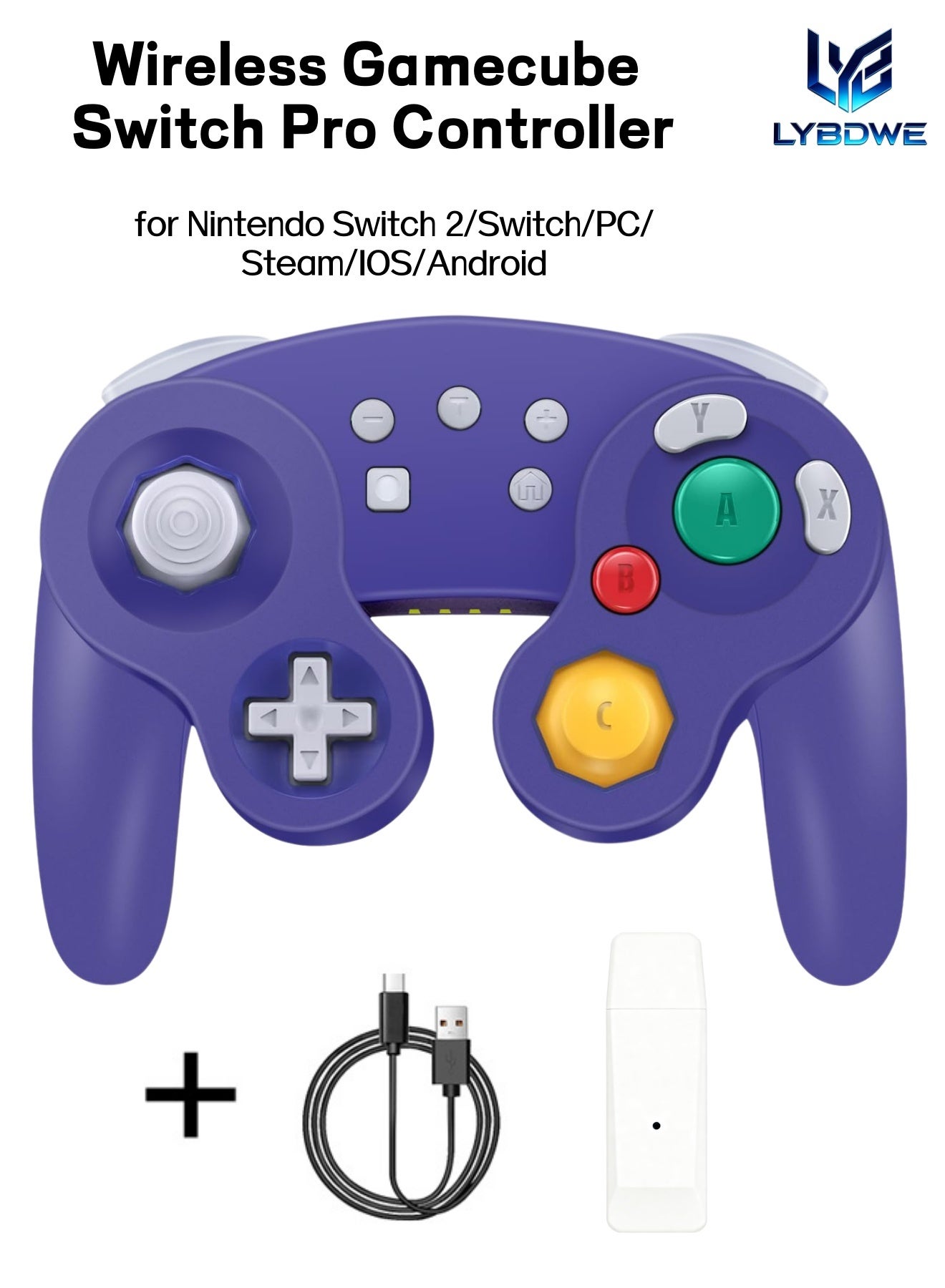 LYBDWE Wireless GameCube Style Gaming NGC Controller…