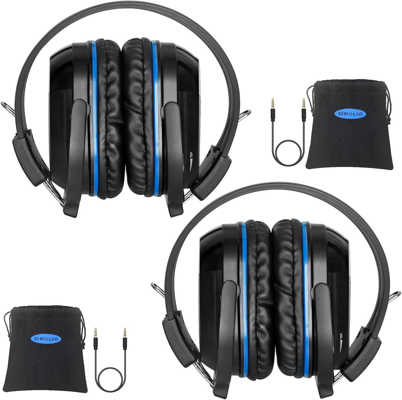 SIMOLIO 2 Pack Wireless Car Headphones for…