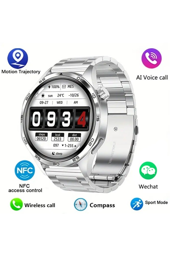 Compare Smart Watch, 1.53 HD Screen Smartwatch for Men AnswerMake Call, Fitness Watch with Sleep MonitorSteps Monitor, 100+ Sports Modes, Activity Trackers, Silver at KSA Price