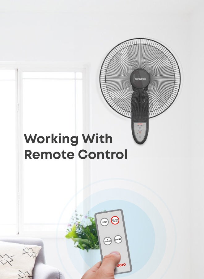 16-Inch TORNADO Wall Mounted Fan with Remote Control,…