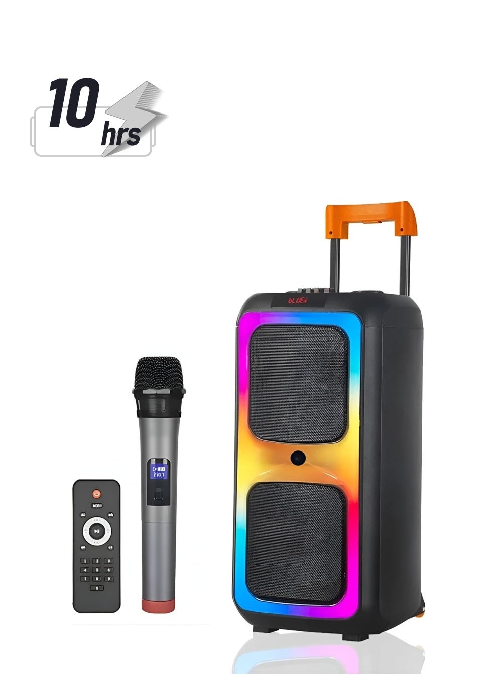 Compare PartyBox Portable Bluetooth Speaker with RGB Lighting, Bluetooth Speaker With Mic, Remote & Wireless Microphone, Subwoofer, FM Radio for Indoor & Outdoor Parties at KSA Price