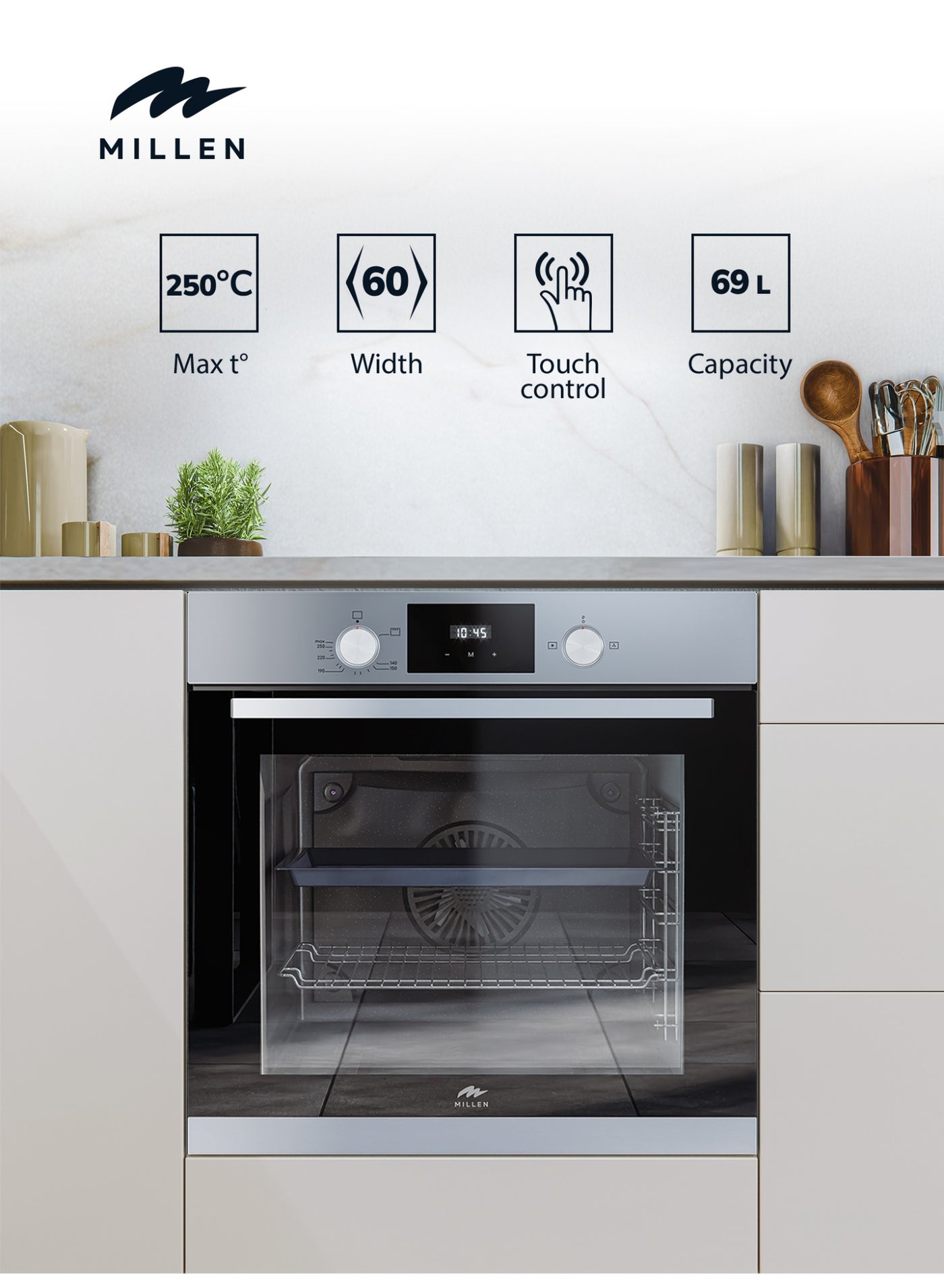 60cm Built In Gas Oven, 69L - 3Y Warranty,…