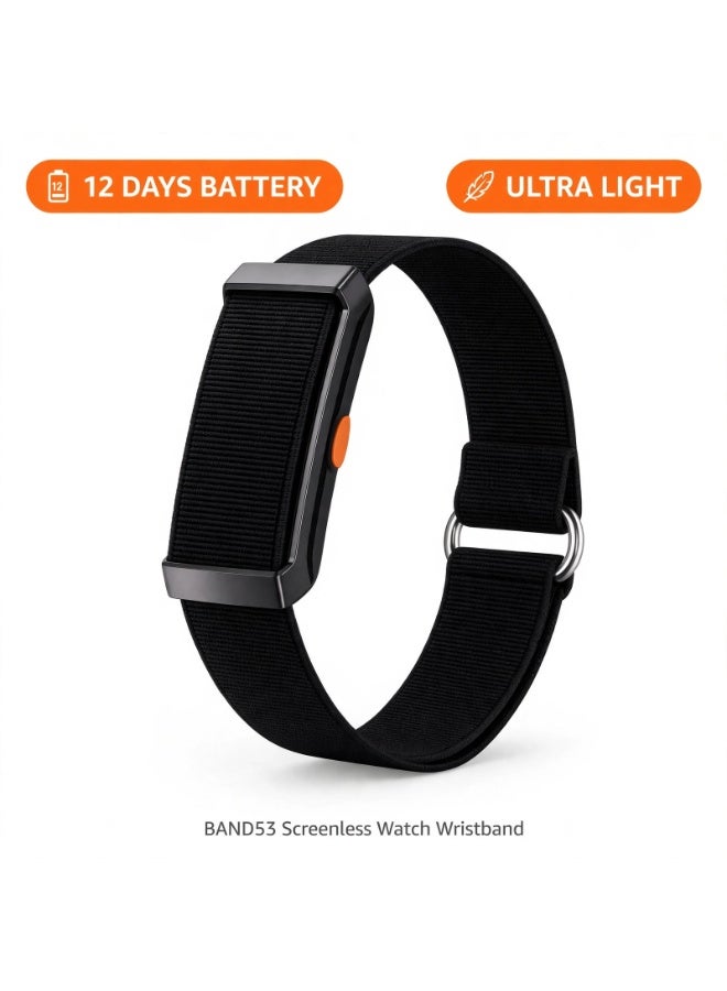 Compare BAND53 Screenless Fitness Watch Wristband, UltraLight Fitness Tracker, Water Resistant, 12Day Battery, Activity & Health Tracking Band at KSA Price